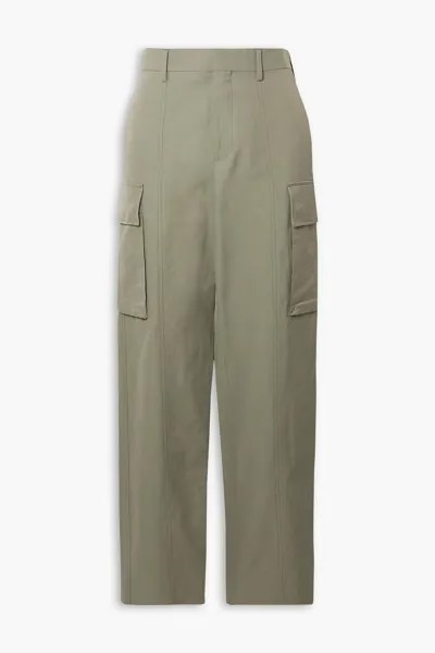 Прямые брюки из твила STELLA MCCARTNEY, зеленый