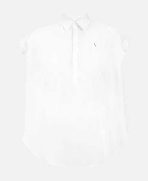 Льняная блузка-рубашка Polo Ralph Lauren, белый