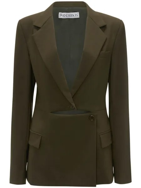 JW Anderson шерстяной однобортный пиджак, зеленый