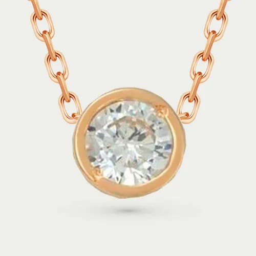 Подвеска GOLD CENTER, красное золото, 585 проба, фианит