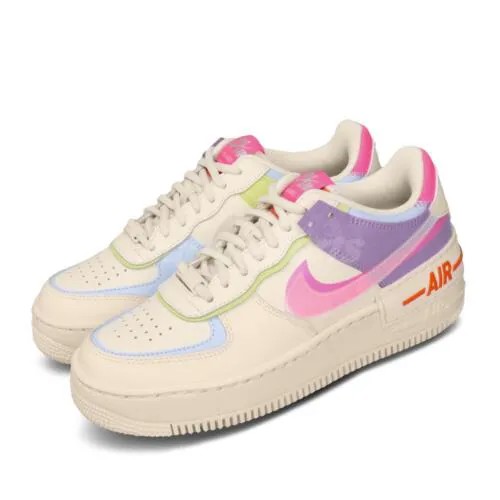 Женские повседневные кроссовки Nike Wmns AF1 Shadow Air Force 1 бежевый розовый фиолетовый CU3012-164