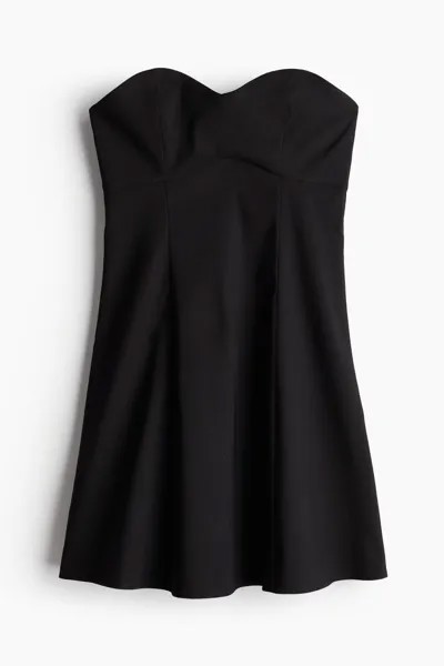 Платье-Бандо с расклешенной юбкой H&M, черный