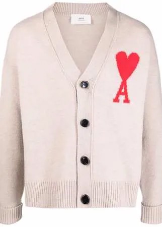 AMI Paris шерстяной кардиган с монограммой Ami de Coeur