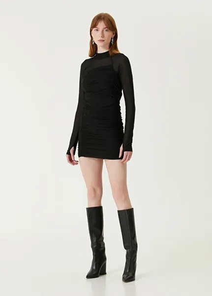 Мини-Платье со сборками Helmut Lang, черный