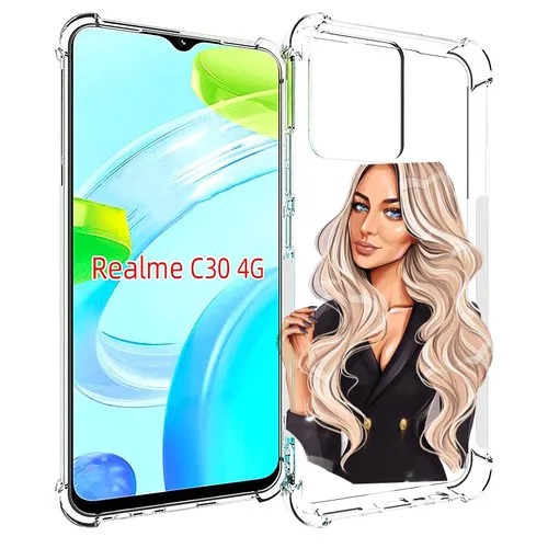 Чехол MyPads Платье-пиджак женский для Realme C30 4G / Narzo 50i Prime задняя-панель-накладка-бампер