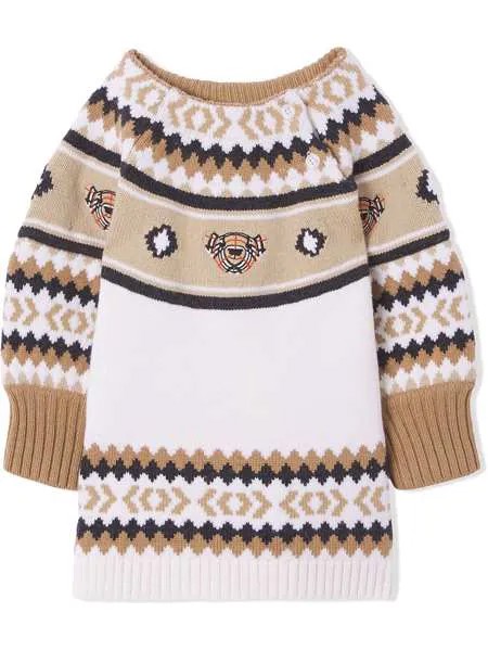 Burberry Kids платье-джемпер с узором