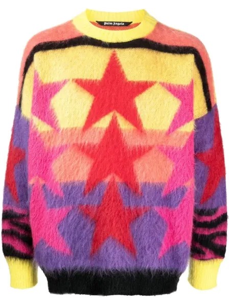 Palm Angels джемпер вязки интарсия, разноцветный