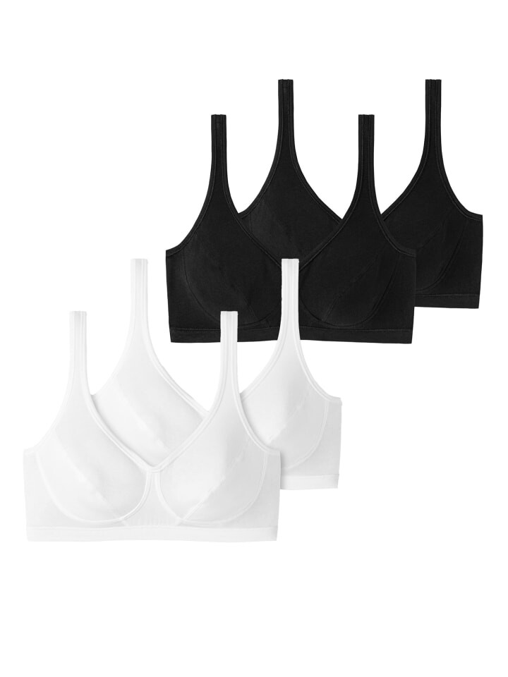 Бюстье Schiesser 95/5 Organic Cotton Padded, цвет schwarz-weiss