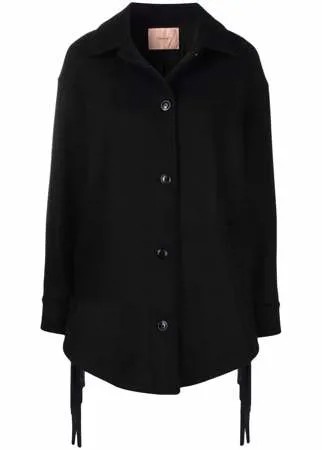TWINSET однобортное пальто с бахромой