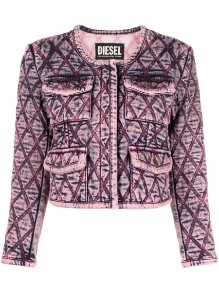 Diesel джинсовая куртка с карманами, фиолетовый