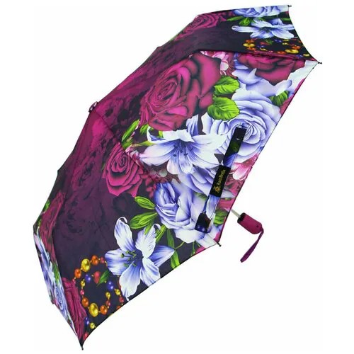 Зонт Rainbrella, полуавтомат, 3 сложения, купол 100 см., 8 спиц, система «антиветер», чехол в комплекте, розовый, фуксия
