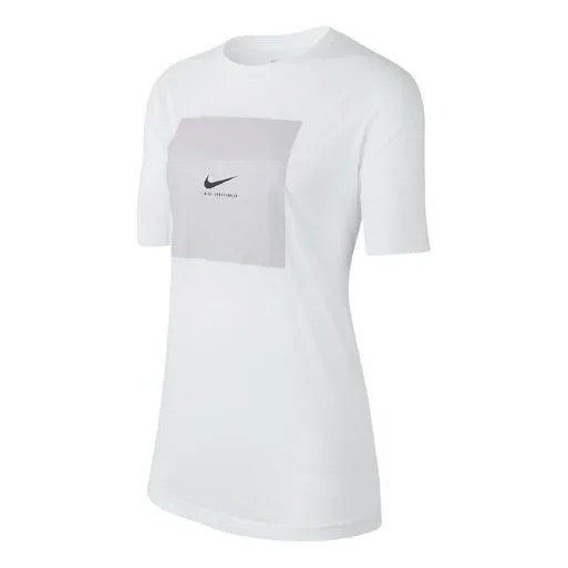 Футболка спортивная одежда алфавит логотип короткий рукав Nike, белый