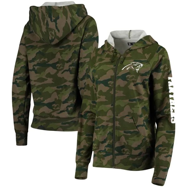 Женская худи New Era Camo Carolina Panthers с молнией во всю длину реглан New Era