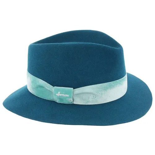 Шляпа федора Herman, размер 59, синий
