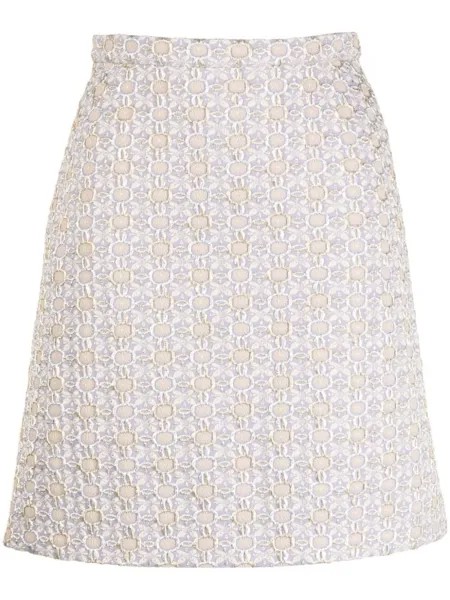 Жаккардовая юбка мини с узором Rochas, фиолетовый