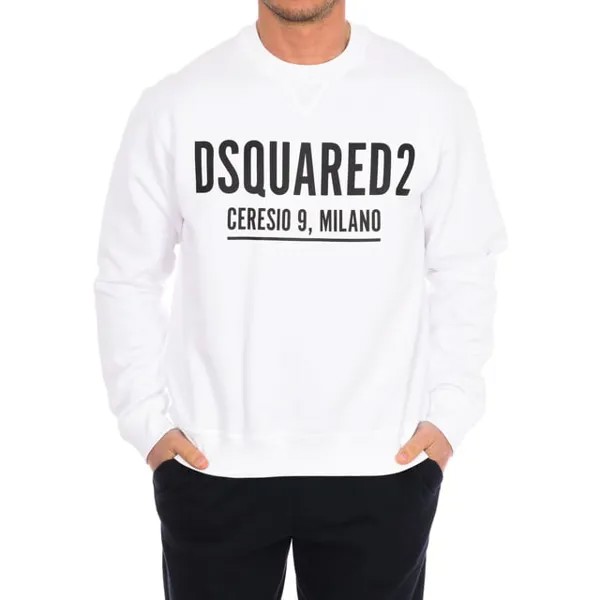 Мужская толстовка с круглым вырезом и длинными рукавами s71gu0448 s25042 Dsquared2, белый