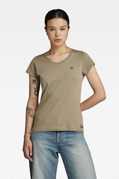Футболка Eyben из органического хлопка с заостренным воротником G-Star Raw, коричневый