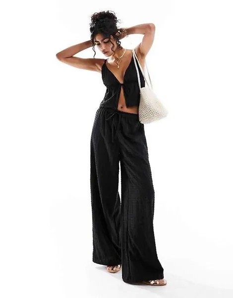 Брюки Esmee Exclusive Beach Textured, черный