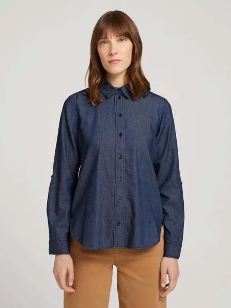 Рубашка женская TOM TAILOR 1028871 синяя 38 DE