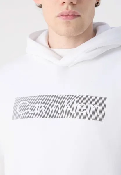 Джемпер с капюшоном BOX STRIPED LOGO HOODIE Calvin Klein, белый
