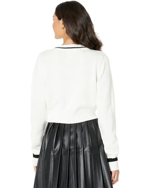 Свитер BCBGeneration V-Neck Cable Sweater - W1WX5S08, цвет Sweet Cream/Black