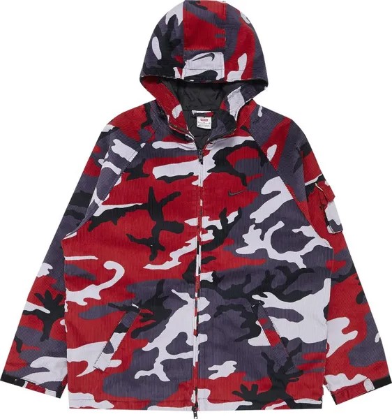 Куртка Supreme x Nike Arc Corduroy Hooded Jacket 'Red Camo', красный