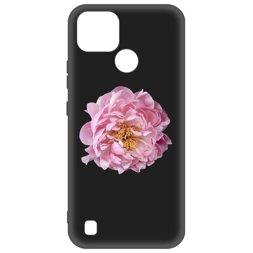 Чехол-накладка Krutoff Soft Case Женский день - Розовый пион для Realme C21 черный