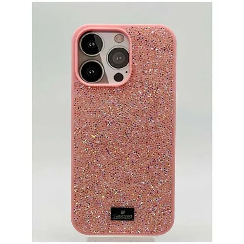 Чехол Swarovski для iPhone 14 Pro Max розовый