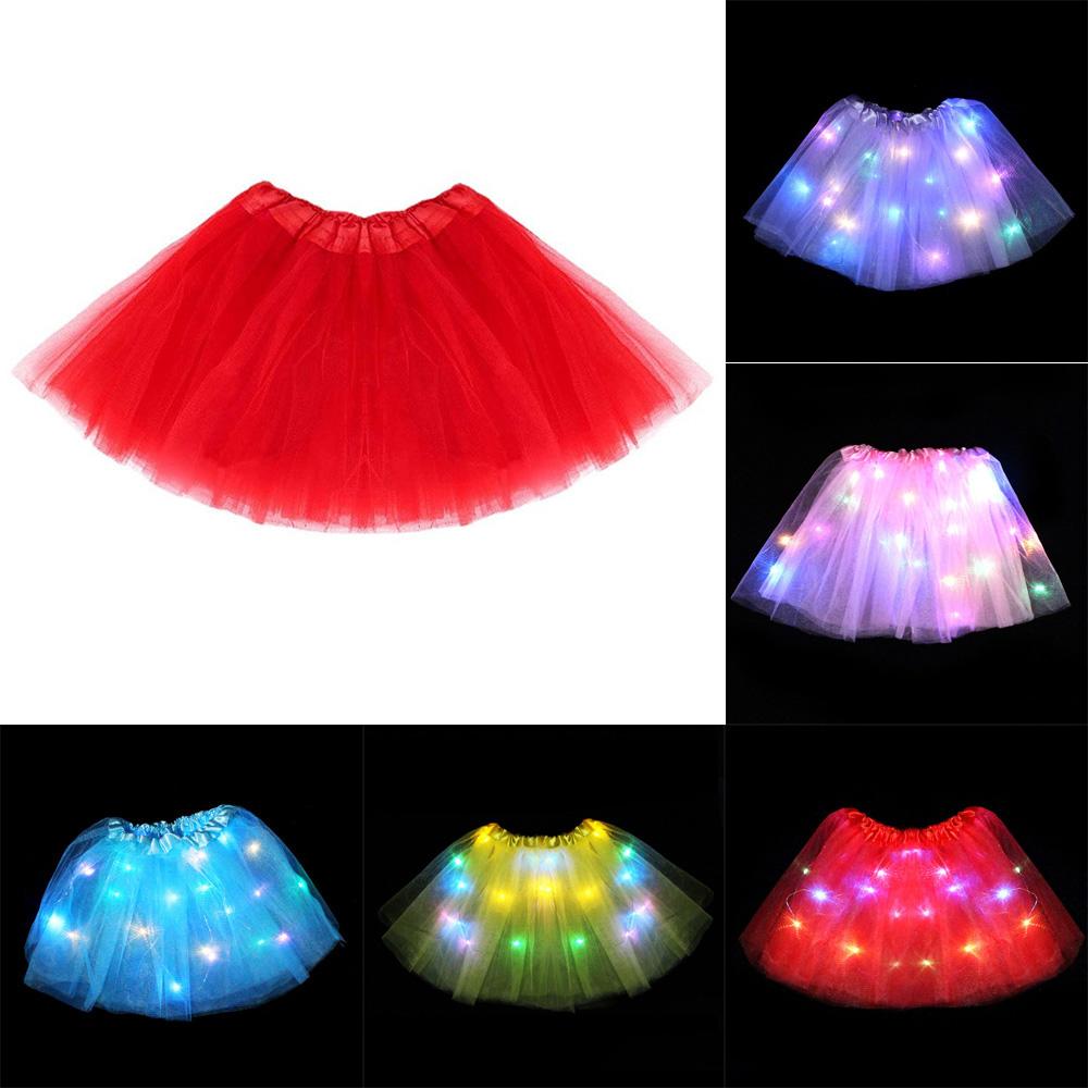 Light Up Led TUTU Юбки Сценическая танцевальная юбка для девочек Дети Хэллоуин Танцевальная одежда