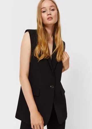 Stradivarius Строгий Жилет Черный Xl