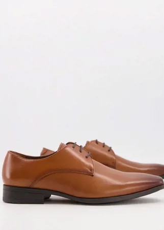 Светло-коричневые кожаные туфли дерби Office Micro-Коричневый цвет