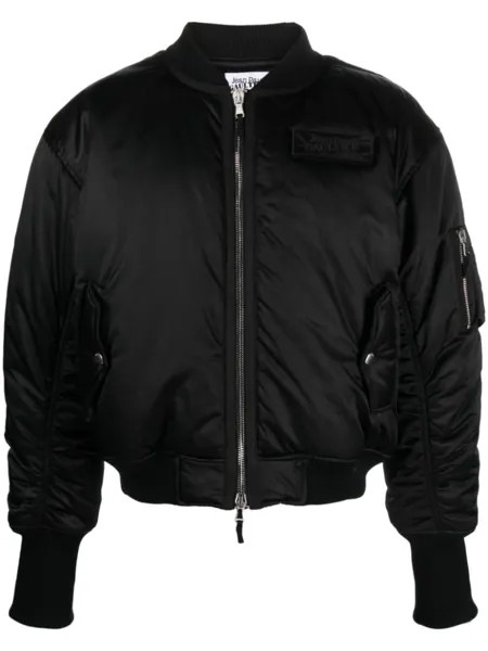 Jean Paul Gaultier logo-patch bomber jacket, черный