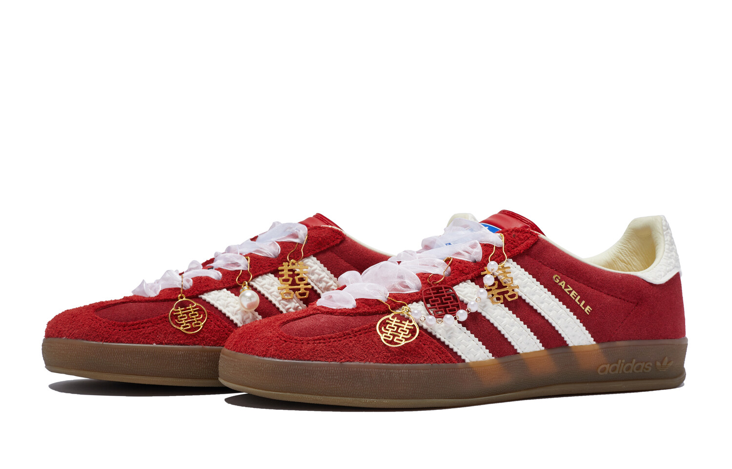 Кроссовки adidas originals GAZELLE INDOOR Skateboarding Shoes Unisex Low-top White, красный