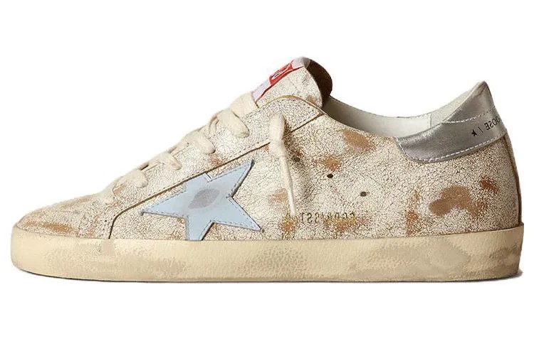 Кроссовки Golden Goose Super-Star Skateboarding Shoes Women's Low-top White/Blue, белый/синий