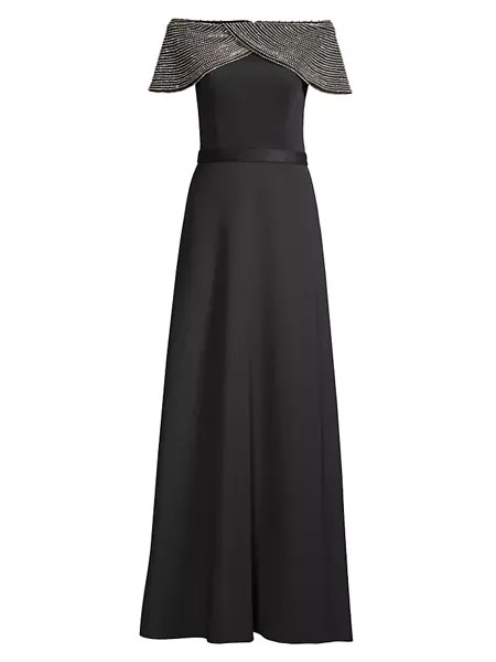 Кристальное платье с открытыми плечами Basix, цвет black silver