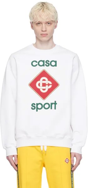 Белый свитшот с логотипом Casa Sport Casablanca