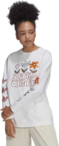 Лонгслив женский Adidas Graphic LS белый 40