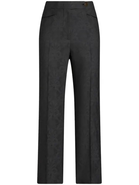 ETRO брюки с цветочным жаккардом, серый