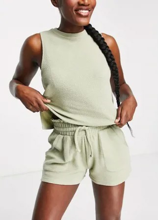 Шалфейно-зеленые пижамные шорты из трикотажа ASOS DESIGN – Выбирай и Комбинируй-Зеленый цвет