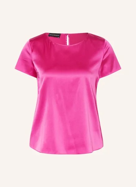 Шелковая блузка-рубашка Emporio Armani, розовый