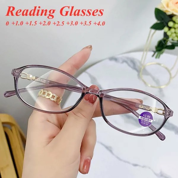 Женские анти-синие светлые очки для чтения Мода High Clear Женские ультра-легкие пресбиопические очки для глаз