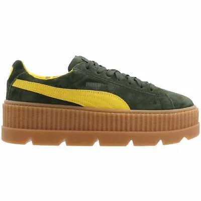 Зеленые женские кроссовки Puma Fenty By Rihanna Suede Creeper Platform с тиснением Casu