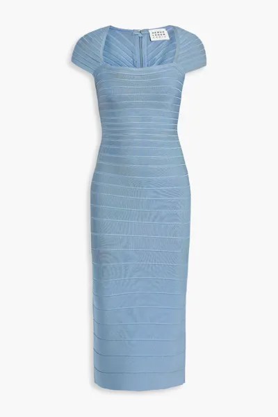 Бандажное платье миди Hervé Léger, светло-синий