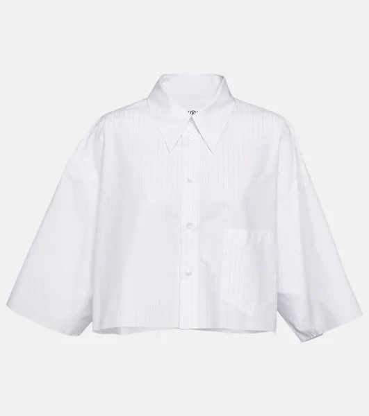 Укороченная рубашка из хлопка Mm6 Maison Margiela, белый