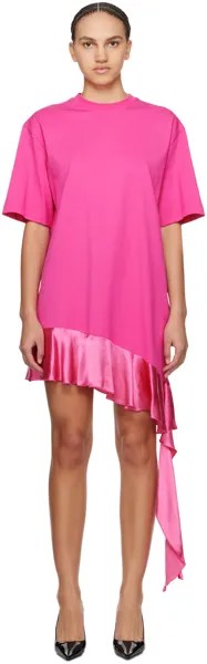 Розовое мини-платье-футболка Msgm