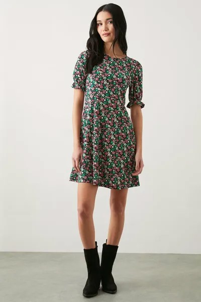 Мини-платье с короткими рукавами и цветочным принтом Ditsy Dorothy Perkins, мультиколор