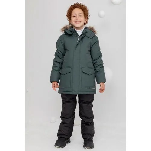 Куртка crockid зимняя, размер 116-122, зеленый