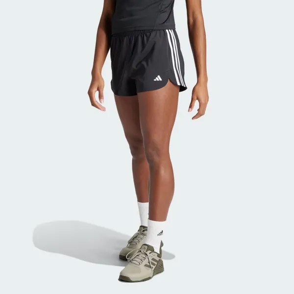 Тканые шорты с высокой посадкой с 3 полосками Pacer Training Adidas, цвет Black/White