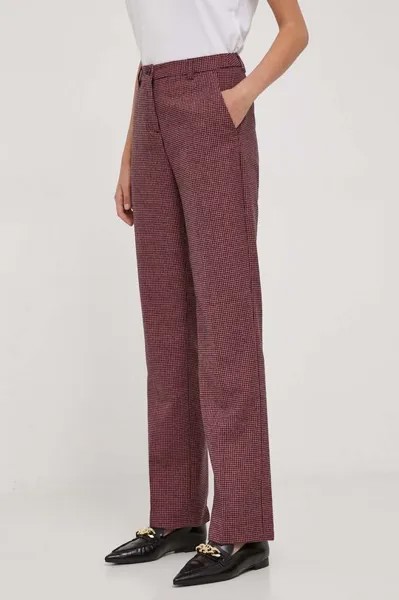 Брюки из смесовой шерсти United Colors of Benetton, роза