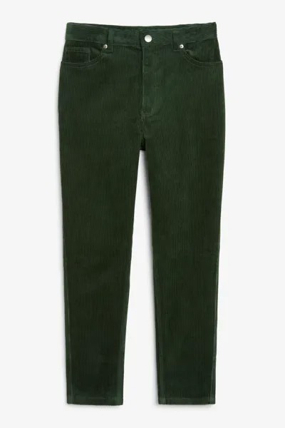 Вельветовые брюки Monki, темно-зеленый